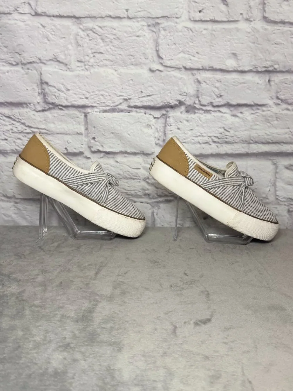 Tommy Bahama Striped Canvas Slip-On Platform Shoes